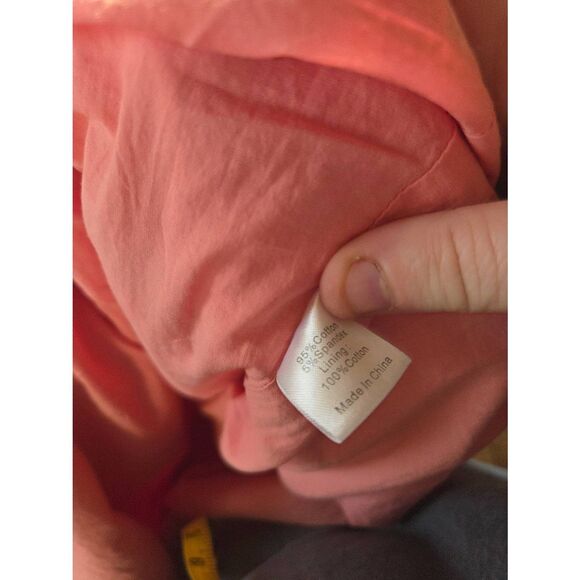 Tuckernuck Murray's Toggery Shop XS Coral Pink Cotton Blend Shirt Dress Sz M - Picture 4 of 5